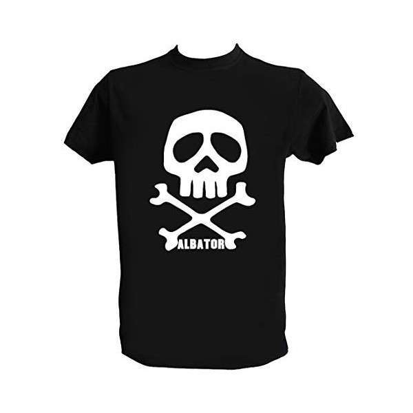 UZ Design Tee Shirt Albator Homme Enfant Arcadia Tête de Mort Anime Manga Annee 80, Enfant 7-8 Ans