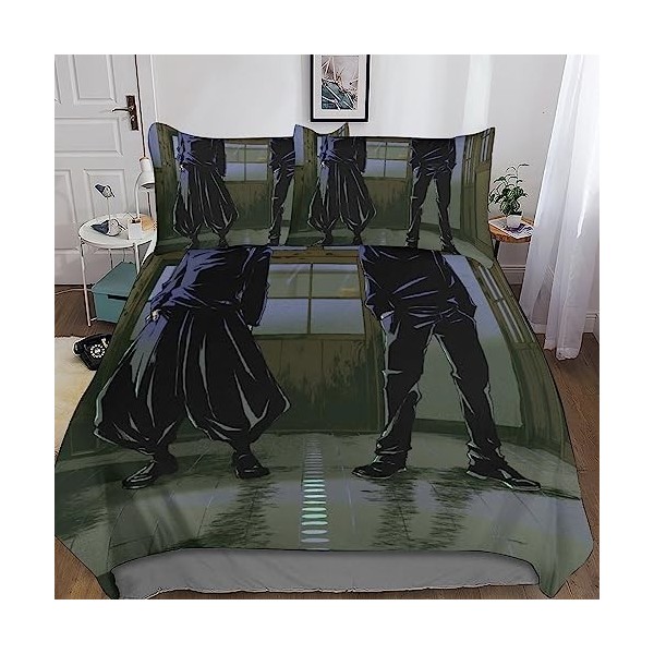 UKALOU Jujutsu Kaisen Housse De Couette Et Taies doreiller en Microfibre Imprimées en Satoru Gojo 3D - Ensemble De Literie C