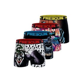 Boxer Homme Batman et Joker, Caleçon Homme DC Comics, Original et Doux Lot de 4 , Noir, Bleu, Jaune, Rose, Taille 2XL