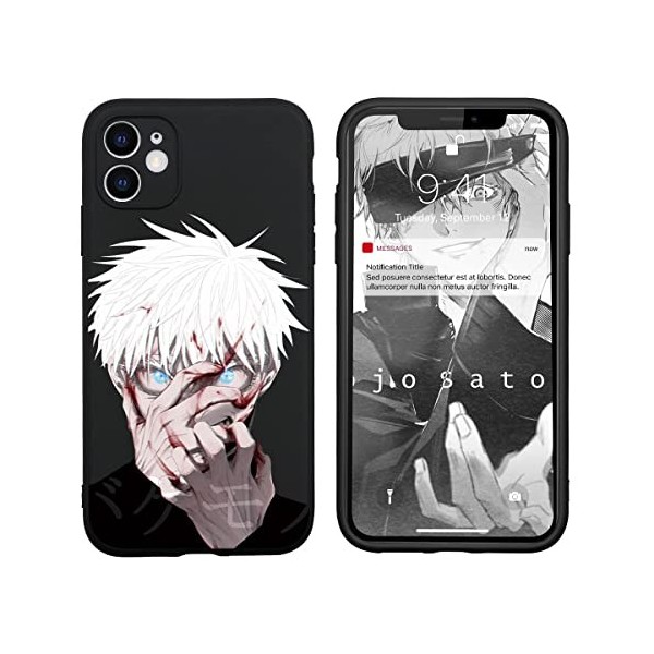 Coque pour Apple iPhone 14 et iPhone 13 6,1 Pouces, Antichoc Doux Silicone TPU Protection Housse, Étui de Téléphone Anime Juj