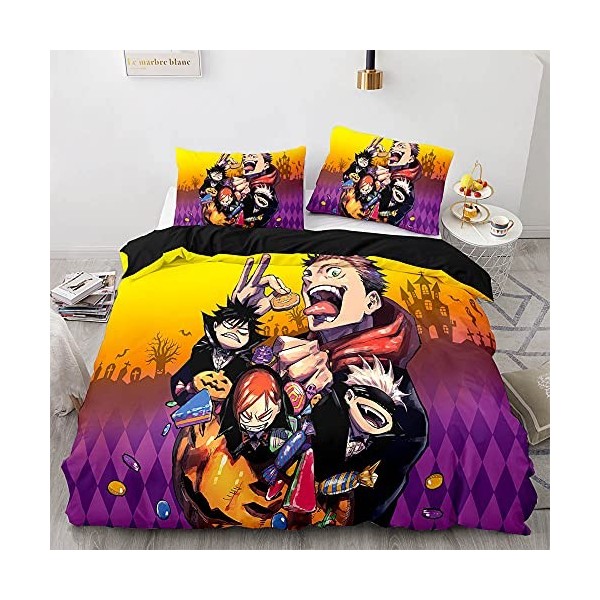 SK-YBB Parure De Lit 3 Pièces Anime Housse De Couette 1-2 Personnes Ensemble De Literie pour Enfants Taille 1 * Duvet Cover E