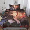 Jujutsu Kaisen Sets De Housses De Couettes 3D, Imprimé Microfibre Anime Parure De Lit 3 Pièces avec Fermeture Éclair Housse D