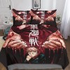 Jujutsu Kaisen Sets De Housses De Couettes 3D, Imprimé Microfibre Anime Parure De Lit 3 Pièces avec Fermeture Éclair Housse D