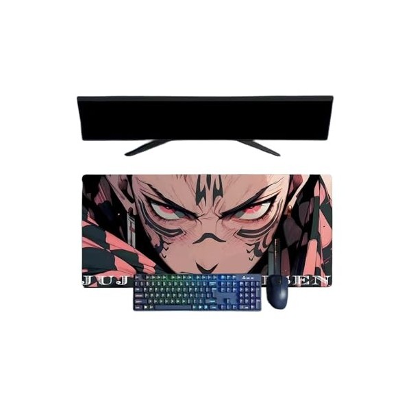 Jujutsu Kaisen Itadori Yuji Tapis de Souris XXL Multifonction Gaming Anime, 800x300mm, Tapis de Souris Clavier Gaming impermé