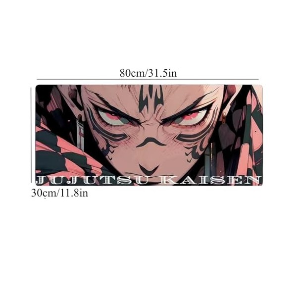 Jujutsu Kaisen Itadori Yuji Tapis de Souris XXL Multifonction Gaming Anime, 800x300mm, Tapis de Souris Clavier Gaming impermé