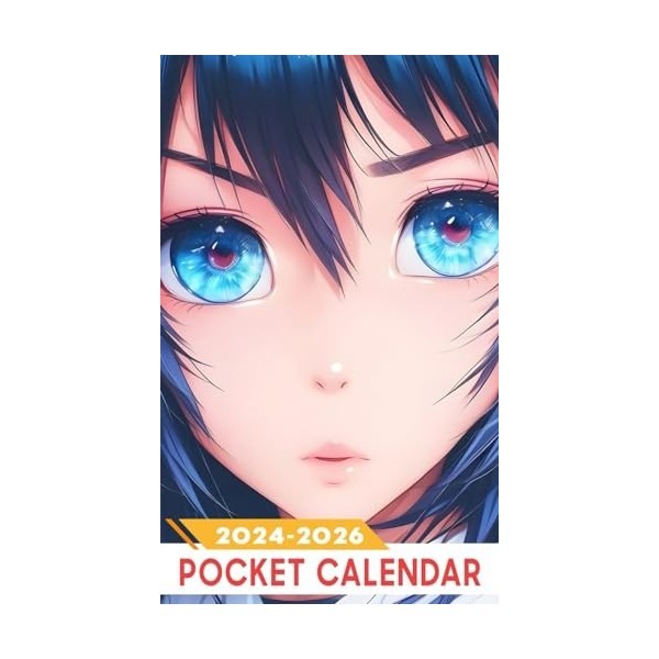 Pocket Calendar 2024 - 2026: Three-Year Monthly Planner for Purse , 36 Months from January 2024 to December 2026 | Anime styl