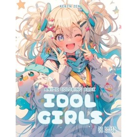 Anime Coloring Book: Idol Girls: Manga Art & Anime Enthusiasts Stress Relief Adult Coloring