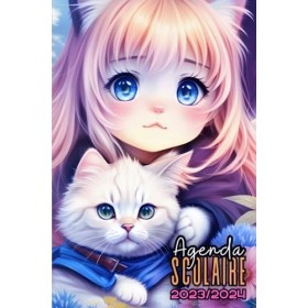 Agenda Scolaire Manga 2023-2024: Organiseur Planificateur 1 Jour par Page pour Fille Étudiante en Primaire, Collège, Lycée - 