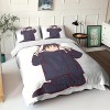 ELGISI Jujutsu Kaisen Housse De Couette Enfants Adultes Parure Lit 3D Satoru Gojo Sets Housse De Couette Microfibre 3 Pièces 