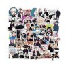 Jujutsu Kaisen Lot de 50 autocollants pour enfants Motif dessin animé animé pour ordinateur portable Bouteille deau Vélo Ska