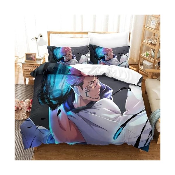 Anime Ryomen Sukuna Housse De Couette 3D Imprim￩ Jujutsu Kaisen Parure De Lit Microfibreavec Fermeture ￉Clair, Housse Couette