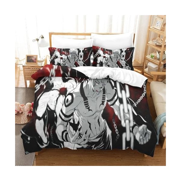 Anime Ryomen Sukuna Housse De Couette 3D Imprim￩ Jujutsu Kaisen Parure De Lit Microfibreavec Fermeture ￉Clair, Housse Couette