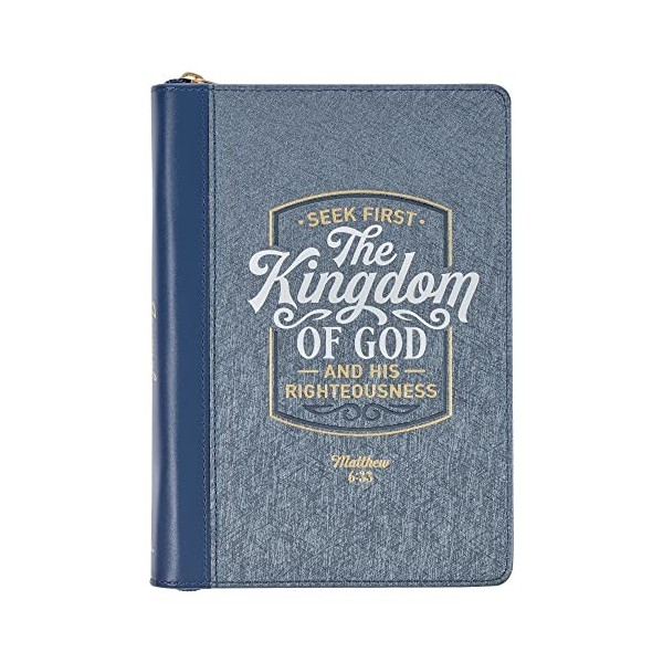 Christian Art Gifts Journal classique en similicuir Seek First The Kingdom of God Mathew 6:33, pages lignées avec inscription