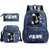 EyezeR Jujutsu Kaisens Lot de 3 sacs à dos imprimés pour étudiants avec sac à bandoulière, trousse à crayons, sac décole, sa