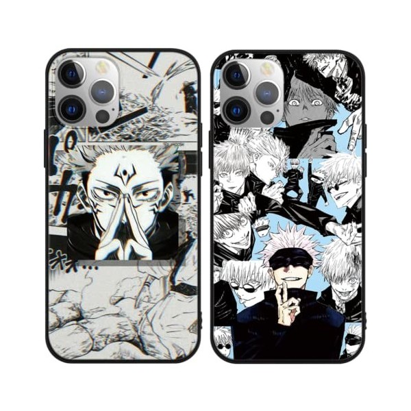 2 Pièces Coque pour Xiaomi Redmi 9C 4G/Redmi 9C NFC 6.53 Anime Jujutsu Kaisen Gojo Satoru Itadori Yuji Manga 3D Motiv Case 