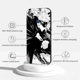 LYUBFDC 2 Pièces Coque pour Xiaomi Redmi 12C 4G/11A 4G 6.71, avec Anime Motif Jujutsu Kaisen Gojo Satoru Itadori Yuji Manga