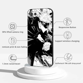 2 Pièces Coque pour Samsung Galaxy A12 4G 6.5, avec Anime motif Jujutsu Kaisen Gojo Satoru Itadori Yuji Manga Antichoc TPU 