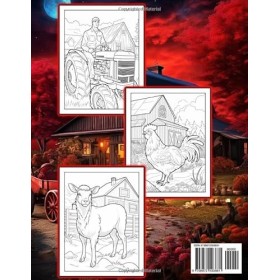 Ferme De Campagne: Livre de coloriage pour adultes avec de charmantes maisons de campagne, des animaux de ferme et des paysag