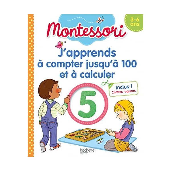 Montessori Japprends à compter jusquà 100 et à calculer 3-6 ans chiffres rugueux inclus 