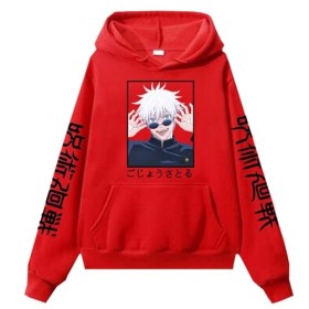 zhedu Anime Jujutsu Kaisen Hommes/Femmes/Unisexe Grande Taille Sweat À Capuche Automne Hiver Pull Décontracté Gojo Satoru Imp