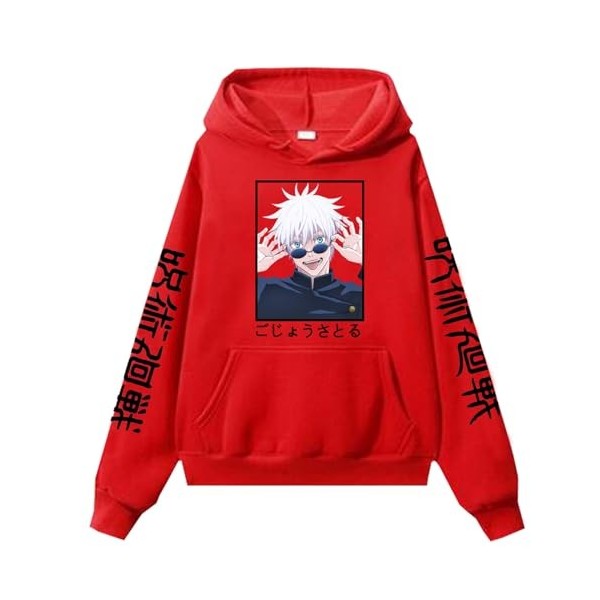 zhedu Anime Jujutsu Kaisen Hommes/Femmes/Unisexe Grande Taille Sweat À Capuche Automne Hiver Pull Décontracté Gojo Satoru Imp