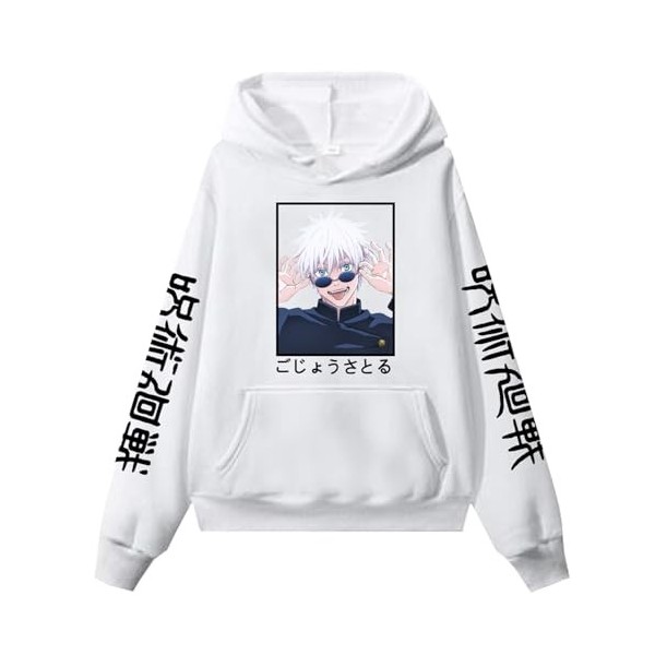 zhedu Anime Jujutsu Kaisen Hommes/Femmes/Unisexe Grande Taille Sweat À Capuche Automne Hiver Pull Décontracté Gojo Satoru Imp