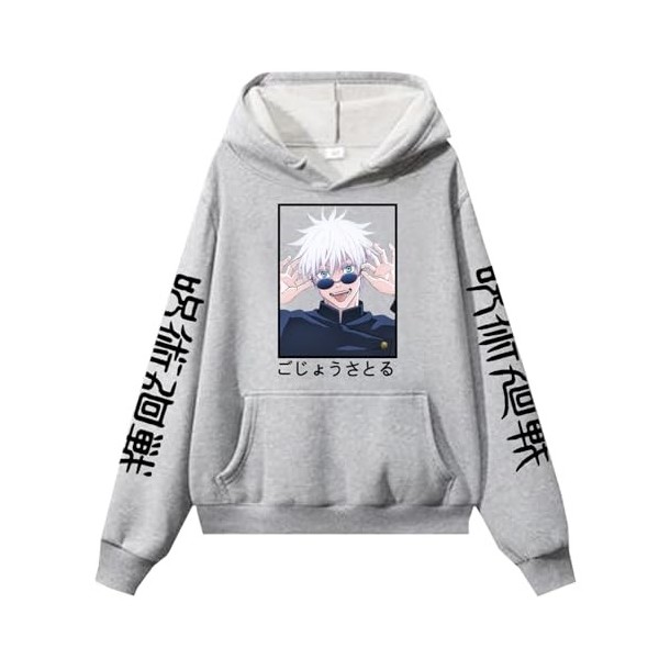 zhedu Anime Jujutsu Kaisen Hommes/Femmes/Unisexe Grande Taille Sweat À Capuche Automne Hiver Pull Décontracté Gojo Satoru Imp