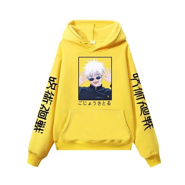 zhedu Anime Jujutsu Kaisen Hommes/Femmes/Unisexe Grande Taille Sweat À Capuche Automne Hiver Pull Décontracté Gojo Satoru Imp