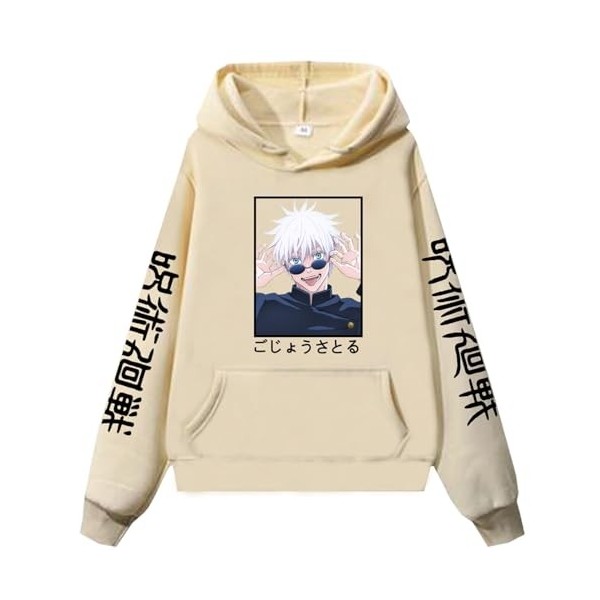 zhedu Anime Jujutsu Kaisen Hommes/Femmes/Unisexe Grande Taille Sweat À Capuche Automne Hiver Pull Décontracté Gojo Satoru Imp