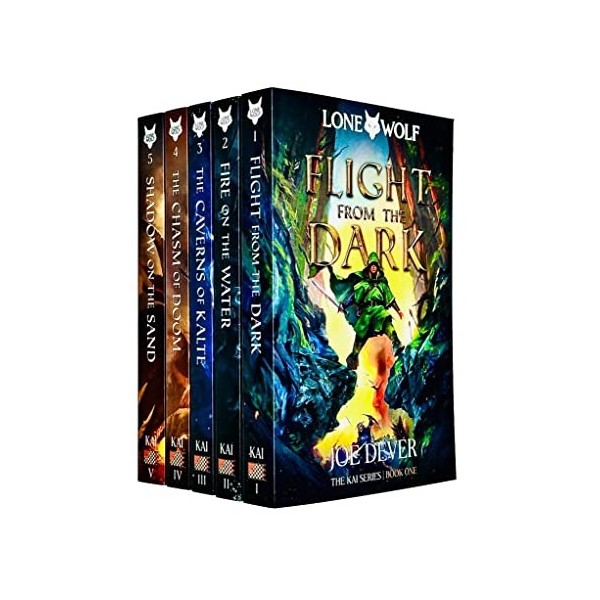 Lone Wolf Series Books 1 - 5 Collection Set by Joe Dever Flight from the Dark, Fire on the Water, Caverns of Kalte, Chasm of