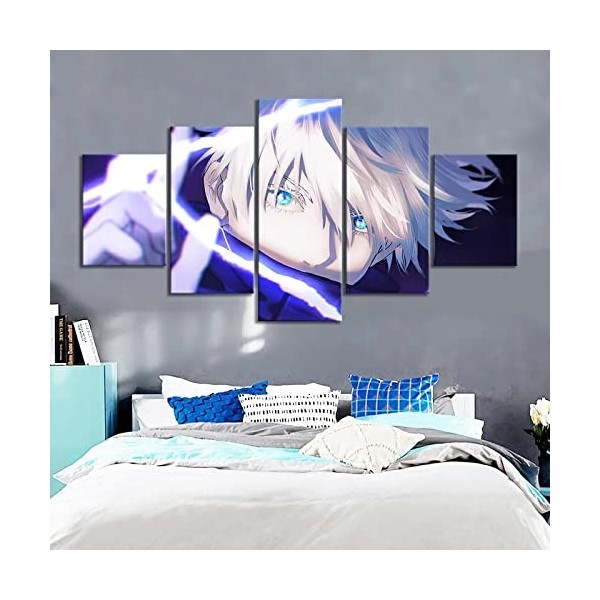 Wondbeau Impression sur Toile Cinq Tableaux Consécutifs Décoration De Maison Moderne Peinture 5 Panneaux Abstraits Modulaire 