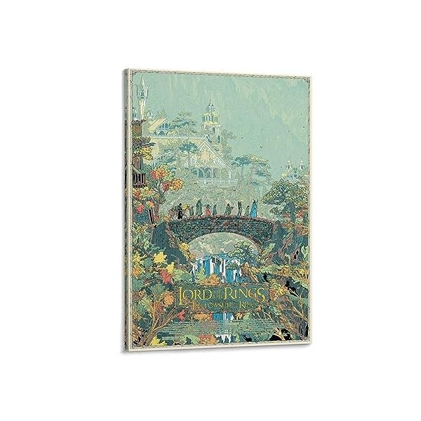 Lot de posters sur toile Le Seigneur des Anneaux - Art mural - Décoration murale pour salon - 20 x 30 cm