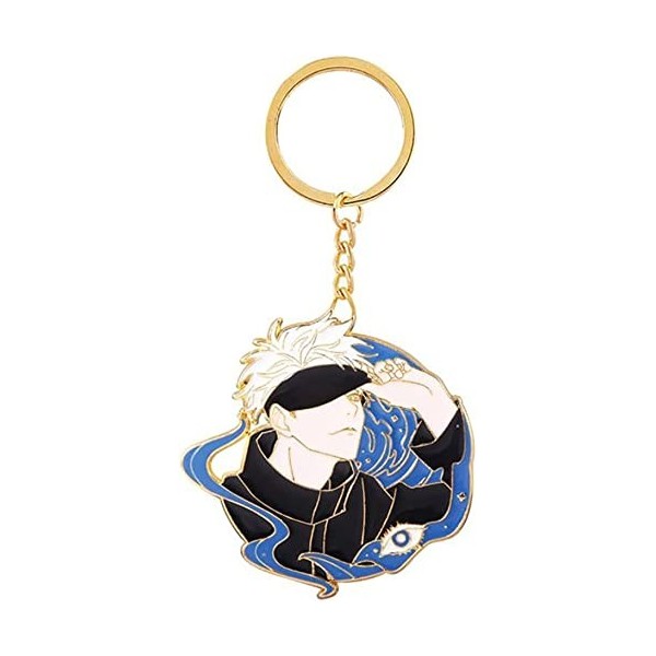 Ergugos Jujutsu Kaisen Porte-clés Anime Cool Dessin animé Figurine Gojo Satoru Émail Pendentif Cosplay Bijoux Cadeaux pour le