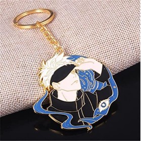 Ergugos Jujutsu Kaisen Porte-clés Anime Cool Dessin animé Figurine Gojo Satoru Émail Pendentif Cosplay Bijoux Cadeaux pour le
