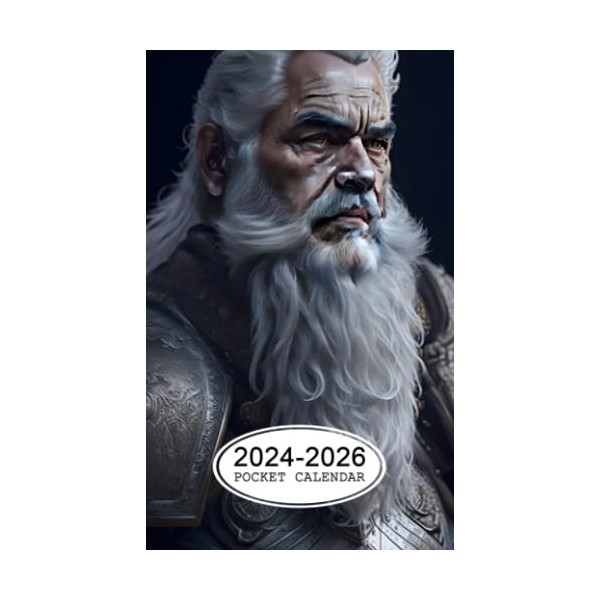 Pocket Calendar 2024-2026: Two-Year Monthly Planner for Purse , 36 Months from January 2024 to December 2026 | Paladin dwarf 