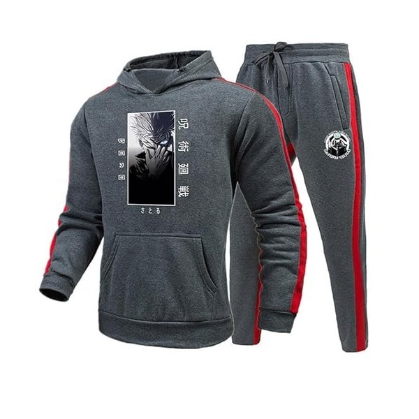 Survêtement Jujutsu Kaisen pour Unisexe Anime Gojo Satoru Cosplay Costume Graphique Imprimé Sweats à capuche et pantalons de 