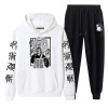 acsewater Unisexe Anime Jujutsu Kaisen Hoodie Pantalon Survêtements Geto Suguru Sweat À Manches Longues Taille Élastique Pant