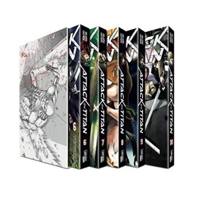 Attack on Titan, Bände 6-10 im Sammelschuber mit Extra: Atemberaubende Fantasy-Action im Kampf gegen grauenhafte Titanen