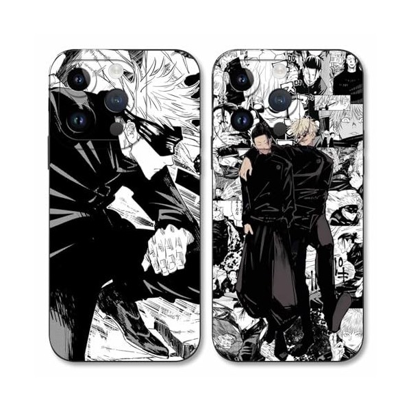 2 Pièces Coque pour Apple iPhone 15 PRO 6.1, avec Anime motif Jujutsu Kaisen Gojo Satoru Itadori Yuji Manga Antichoc TPU Si