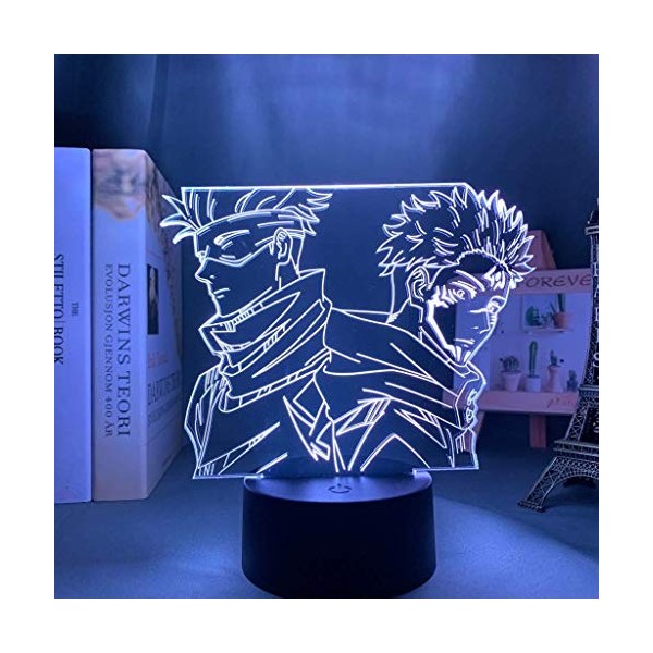 KJsdaADSA Anime Lampe Satoru Gojo Jujutsu Kaisen LED Nachtlicht Yuji Itadori für Raumdeko Geburtstagsgeschenk Jujutsu Kaisen