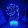 KJsdaADSA 3D Night Light Anime Illusion Jujutsu Kaisen Figure Inumaki Toge 3D LED Lampes à lave Veilleuses Chambre Table Déco