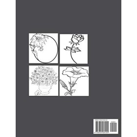 52 hermosas ilustraciones de flores para colorear: Flor Libro para Colorear Para Adultos, Cuadernos para colorear flores y ro