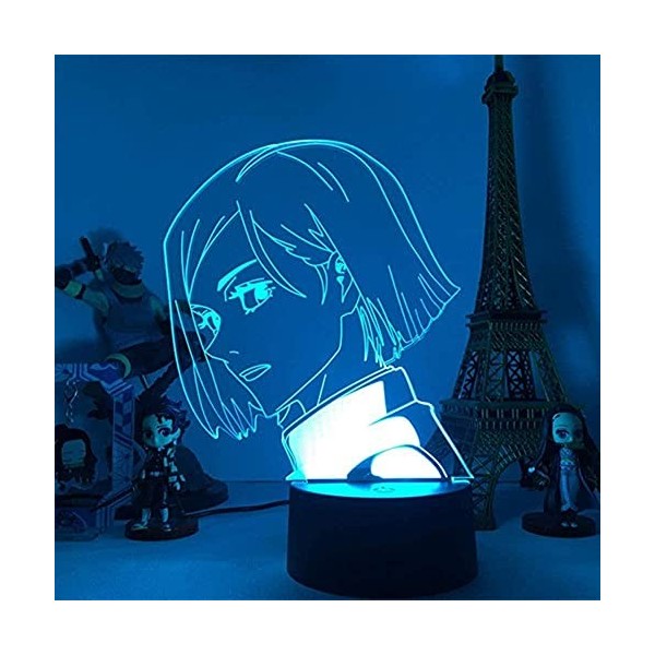 3D illusion led veilleuse lampes enfants lampe anime lampe Kugisaki Nobara lumière Jujutsu Kaisen led veilleuse pour Jujutsu 