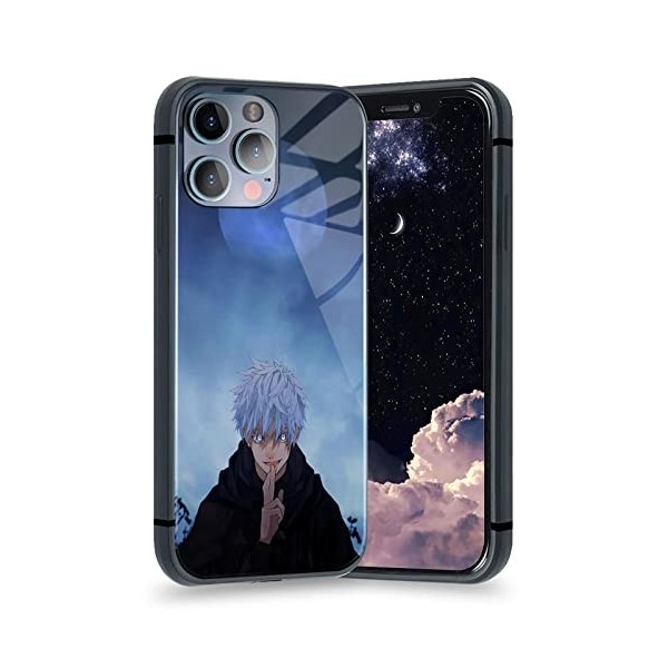 Satoru Gojo Jujutsu Kaisen Coque de protection en verre trempé pour iPhone 7/8/SE 2020