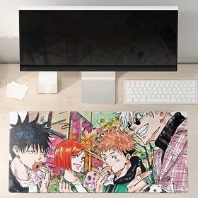 Tapis de souris Jinxy Jujutsu Kaisen Grande taille Anime japonais Manga Tapis de souris imperméable en caoutchouc avec design