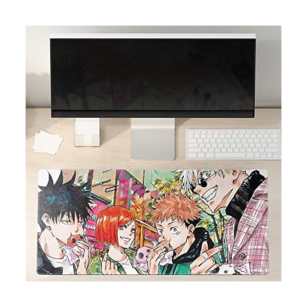 Tapis de souris Jinxy Jujutsu Kaisen Grande taille Anime japonais Manga Tapis de souris imperméable en caoutchouc avec design