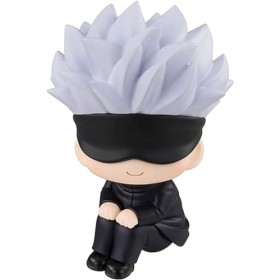 iFii Figurine Anime Jujutsu Kaisen Version Q 9 cm, Gojo Satoru assis Recherche en PVC Jouet Cadeaux Gojo Satoru 