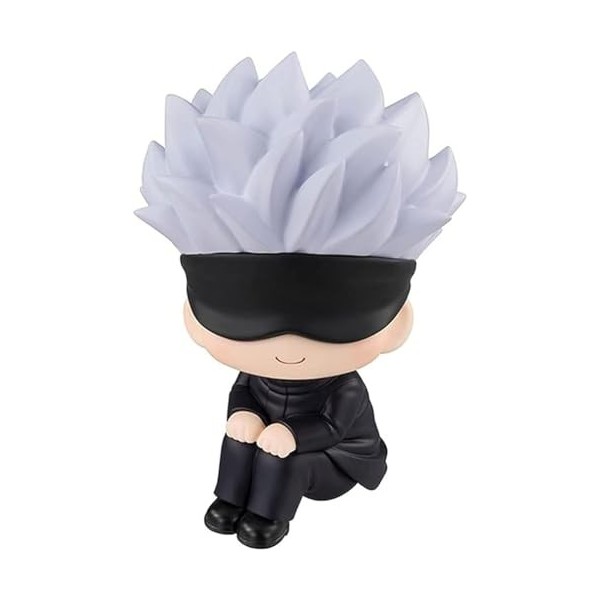 iFii Figurine Anime Jujutsu Kaisen Version Q 9 cm, Gojo Satoru assis Recherche en PVC Jouet Cadeaux Gojo Satoru 
