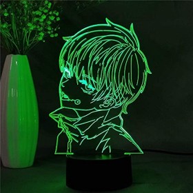 Veilleuses 3D pour filles garçons Jujutsu Kaisen Inumaki Toge Led 3D veilleuse Anime pour chambre décor enfant cadeau 7 coule