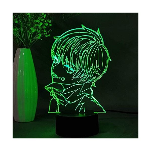 Veilleuses 3D pour filles garçons Jujutsu Kaisen Inumaki Toge Led 3D veilleuse Anime pour chambre décor enfant cadeau 7 coule